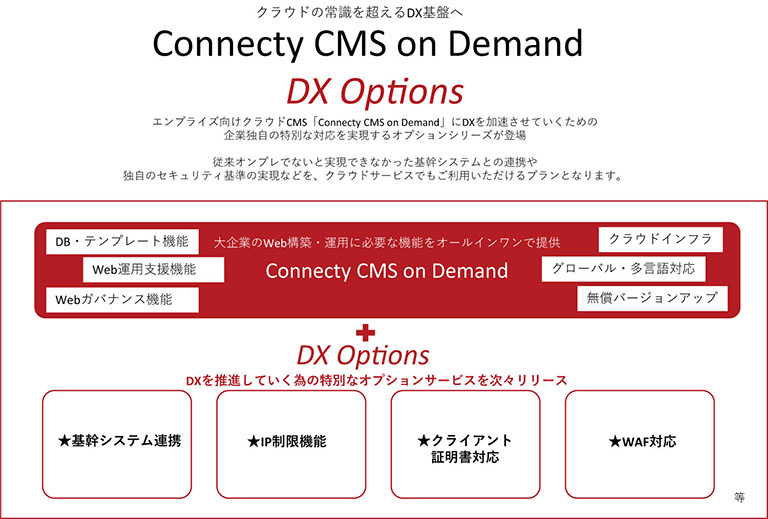 Connecty CMS on Demand  DX Options